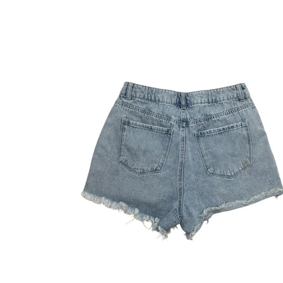 Indigo Rein Floral Embroidered High Waist Denim ShortsDistressed Size 11/29 - Picture 4 of 9